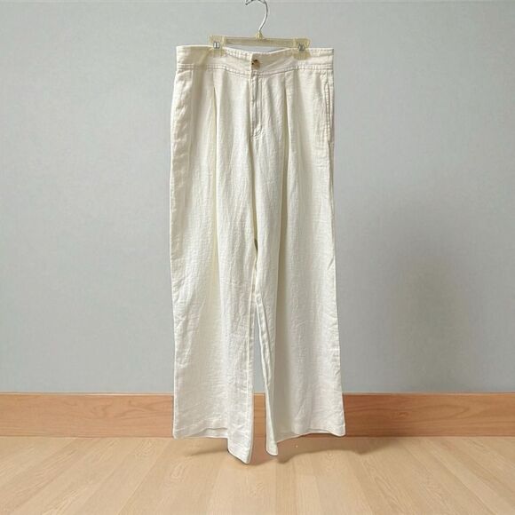 H by Halston Pants - Halston 100% Linen‎ Wide Leg Pants Size 10 Women Summer Spring Bottoms NWOT